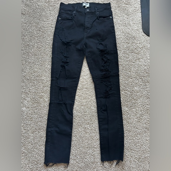 AGOLDE Distressed Denim Ankle Cropped Jean (Sophie) - Picture 5 of 9